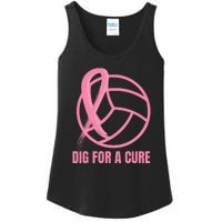 Dig For A Cure Breast Cancer Awareness Volleyball Pink Out Ladies Essential Tank