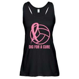 Dig For A Cure Breast Cancer Awareness Volleyball Pink Out Ladies Essential Flowy Tank