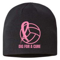 Dig For A Cure Breast Cancer Awareness Volleyball Pink Out Sustainable Beanie