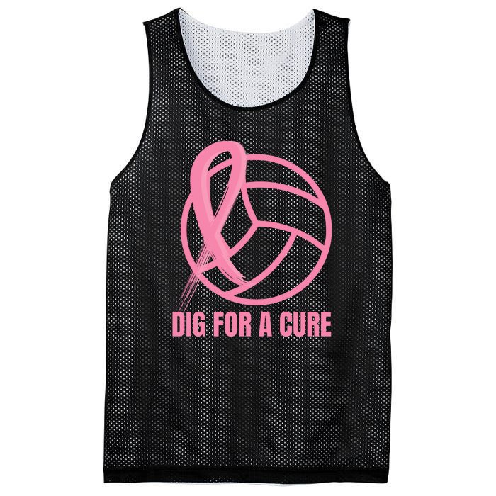 Dig For A Cure Breast Cancer Awareness Volleyball Pink Out Mesh Reversible Basketball Jersey Tank