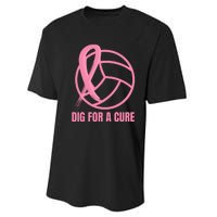 Dig For A Cure Breast Cancer Awareness Volleyball Pink Out Performance Sprint T-Shirt