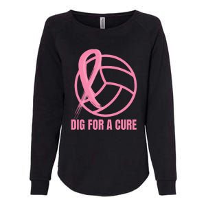 Dig For A Cure Breast Cancer Awareness Volleyball Pink Out Womens California Wash Sweatshirt