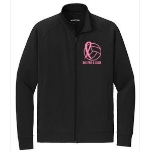 Dig For A Cure Breast Cancer Awareness Volleyball Pink Out Stretch Full-Zip Cadet Jacket