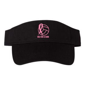 Dig For A Cure Breast Cancer Awareness Volleyball Pink Out Valucap Bio-Washed Visor