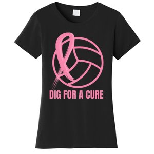 Dig For A Cure Breast Cancer Awareness Volleyball Pink Out Women's T-Shirt