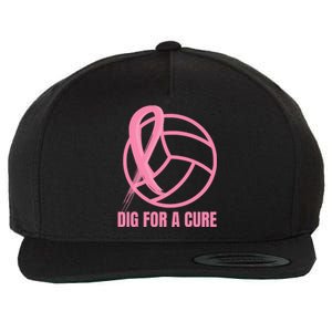 Dig For A Cure Breast Cancer Awareness Volleyball Pink Out Wool Snapback Cap