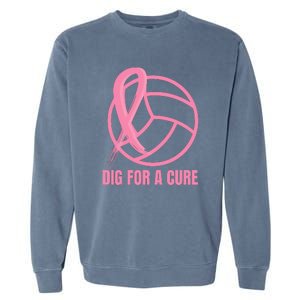 Dig For A Cure Breast Cancer Awareness Volleyball Pink Out Garment-Dyed Sweatshirt