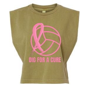 Dig For A Cure Breast Cancer Awareness Volleyball Pink Out Garment-Dyed Women's Muscle Tee