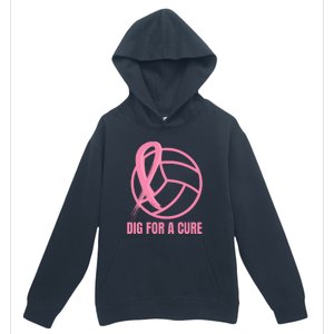 Dig For A Cure Breast Cancer Awareness Volleyball Pink Out Urban Pullover Hoodie