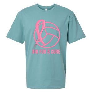 Dig For A Cure Breast Cancer Awareness Volleyball Pink Out Sueded Cloud Jersey T-Shirt