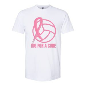 Dig For A Cure Breast Cancer Awareness Volleyball Pink Out Softstyle CVC T-Shirt