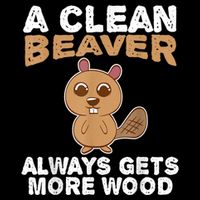 Dirty Funny Adult Clean Beaver Wood Flatbill Hat