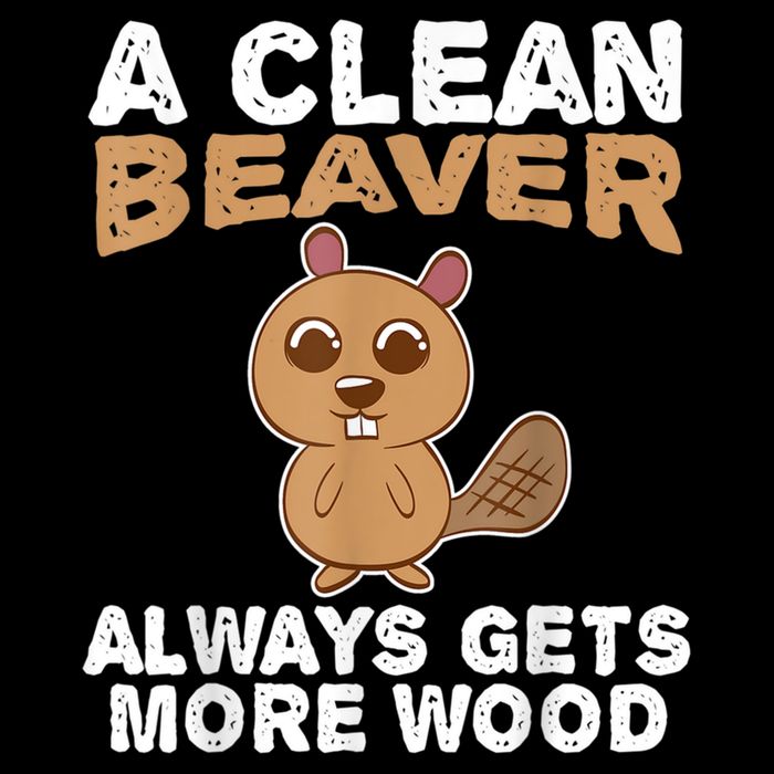 Dirty Funny Adult Clean Beaver Wood Flatbill Hat
