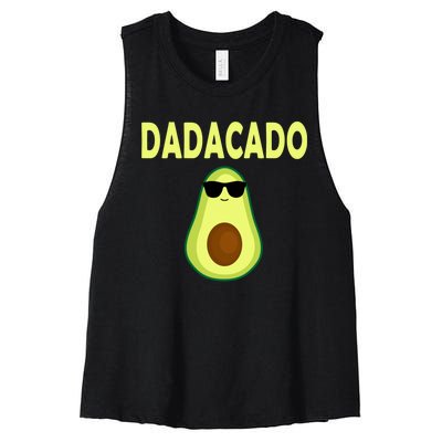 Dadacado Funny Avocado Dad Fathers Day Daddy Women's Racerback Cropped Tank