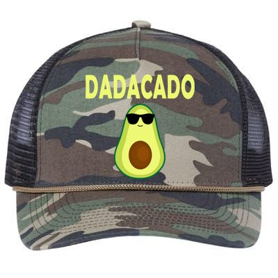 Dadacado Funny Avocado Dad Fathers Day Daddy Retro Rope Trucker Hat Cap