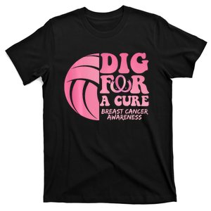 Dig For A Cure Breast Cancer Awareness Volleyball Team T-Shirt