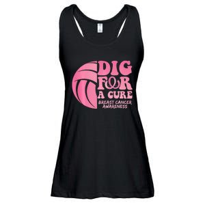 Dig For A Cure Breast Cancer Awareness Volleyball Team Ladies Essential Flowy Tank