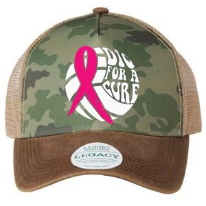 Dig For A Cure Breast Cancer Awareness Volleyball Pink Out Legacy Tie Dye Trucker Hat