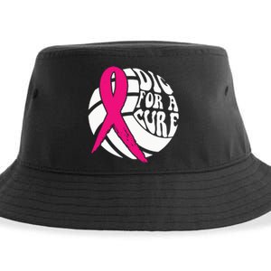 Dig For A Cure Breast Cancer Awareness Volleyball Pink Out Sustainable Bucket Hat