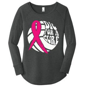 Dig For A Cure Breast Cancer Awareness Volleyball Pink Out Women's Perfect Tri Tunic Long Sleeve Shirt