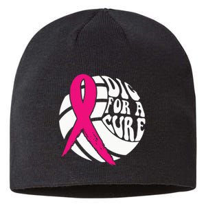 Dig For A Cure Breast Cancer Awareness Volleyball Pink Out Sustainable Beanie