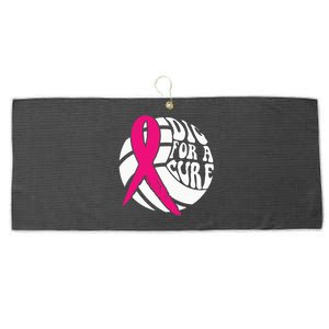 Dig For A Cure Breast Cancer Awareness Volleyball Pink Out Large Microfiber Waffle Golf Towel