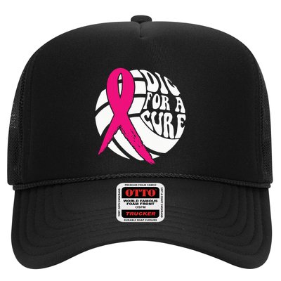Dig For A Cure Breast Cancer Awareness Volleyball Pink Out Trucker Hat