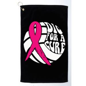 Dig For A Cure Breast Cancer Awareness Volleyball Pink Out Platinum Collection Golf Towel