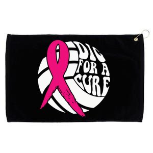 Dig For A Cure Breast Cancer Awareness Volleyball Pink Out Grommeted Golf Towel