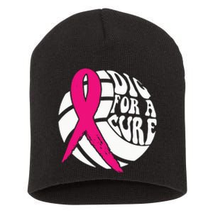 Dig For A Cure Breast Cancer Awareness Volleyball Pink Out Short Acrylic Beanie