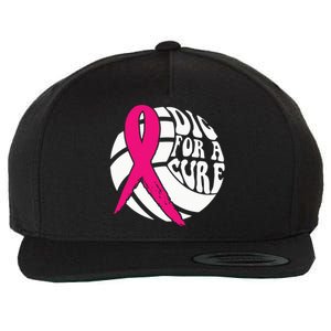 Dig For A Cure Breast Cancer Awareness Volleyball Pink Out Wool Snapback Cap