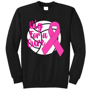 Dig For A Cure Breast Cancer Awareness Volleyball Sweatshirt