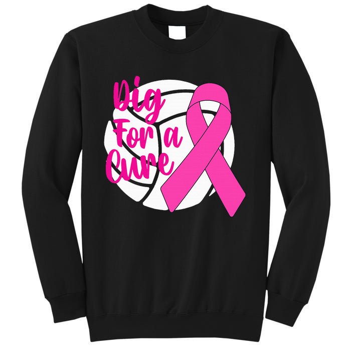 Dig For A Cure Breast Cancer Awareness Volleyball Sweatshirt