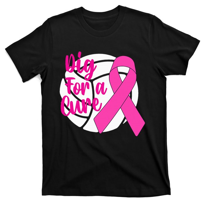 Dig For A Cure Breast Cancer Awareness Volleyball T-Shirt