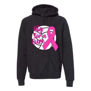 Dig For A Cure Breast Cancer Awareness Volleyball Premium Hoodie