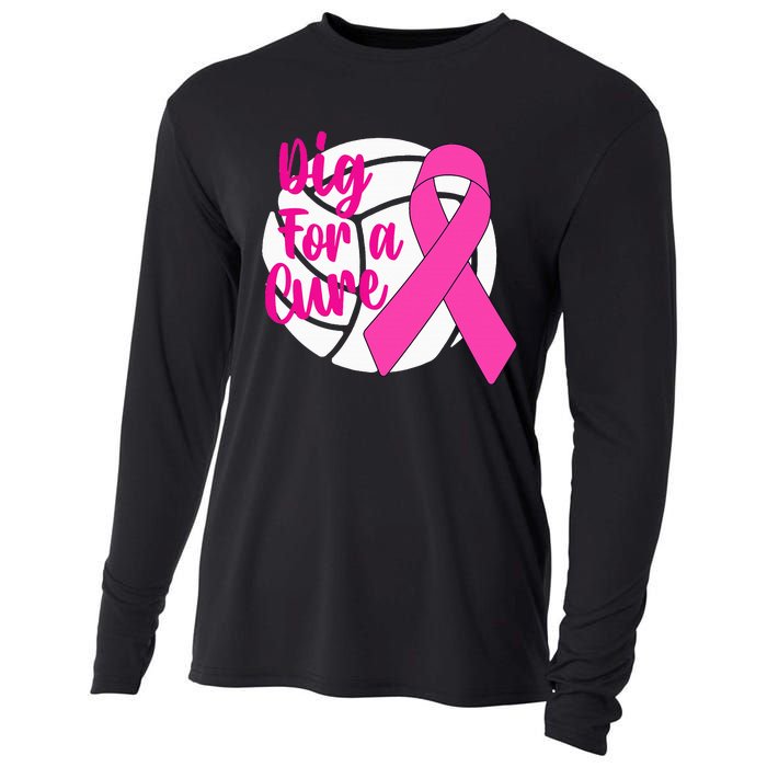 Dig For A Cure Breast Cancer Awareness Volleyball Cooling Performance Long Sleeve Crew