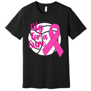 Dig For A Cure Breast Cancer Awareness Volleyball Premium T-Shirt