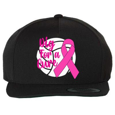 Dig For A Cure Breast Cancer Awareness Volleyball Wool Snapback Cap