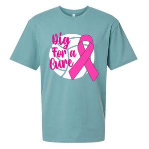 Dig For A Cure Breast Cancer Awareness Volleyball Sueded Cloud Jersey T-Shirt