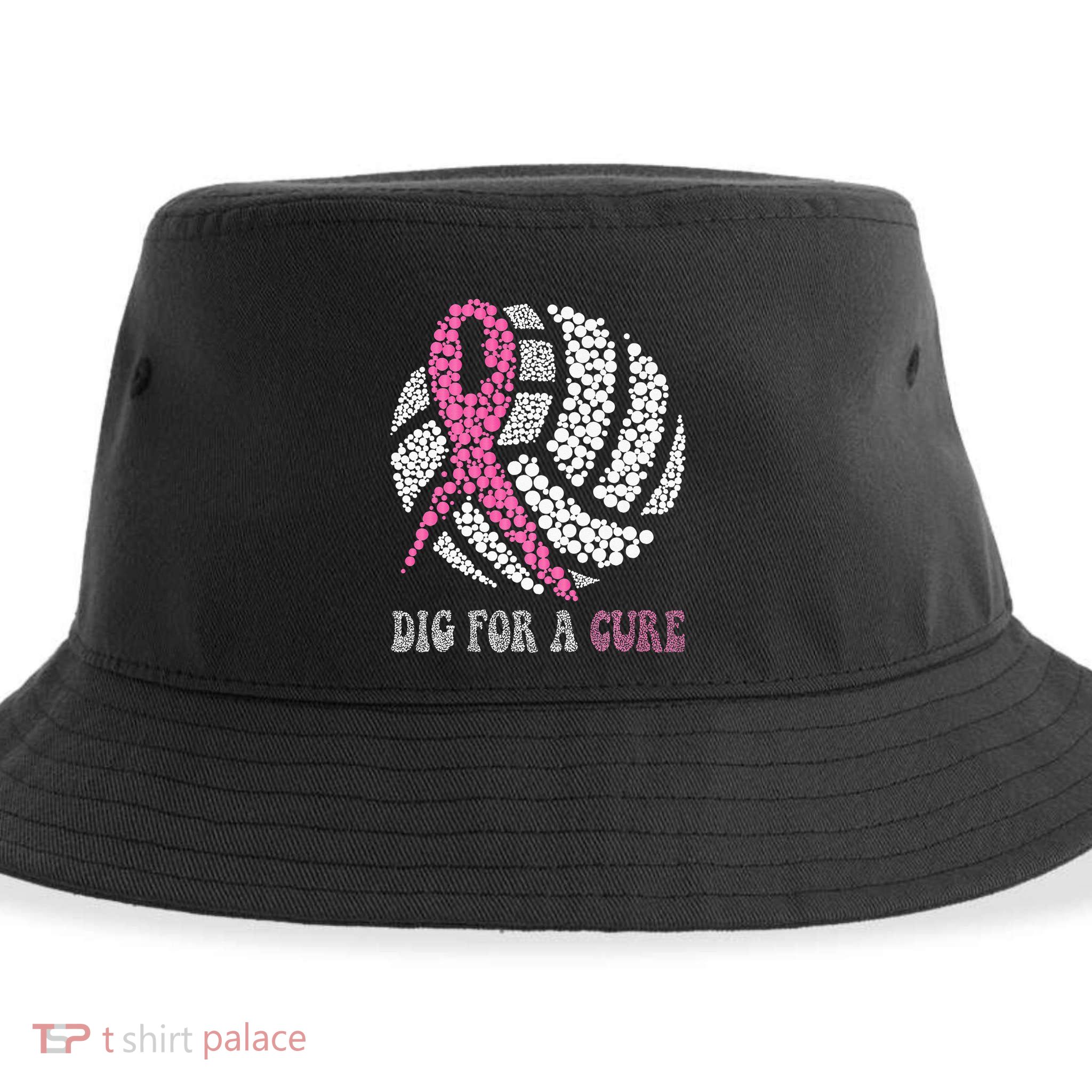 Dig For A Cure Breast Cancer Awareness Volleyball Pink Out Sustainable Bucket Hat