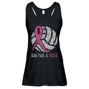 Dig For A Cure Breast Cancer Awareness Volleyball Pink Out Ladies Essential Flowy Tank