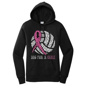 Dig For A Cure Breast Cancer Awareness Volleyball Pink Out Women's Pullover Hoodie