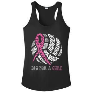 Dig For A Cure Breast Cancer Awareness Volleyball Pink Out Ladies PosiCharge Competitor Racerback Tank