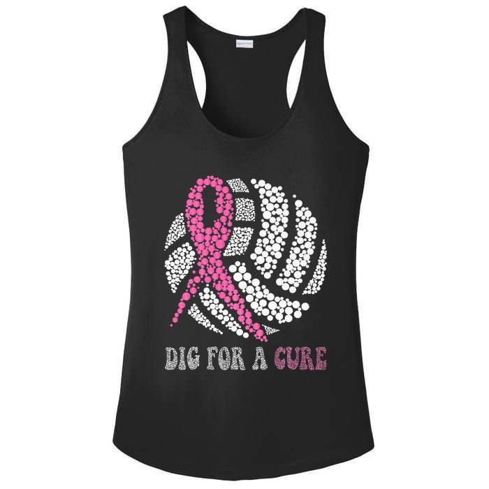 Dig For A Cure Breast Cancer Awareness Volleyball Pink Out Ladies PosiCharge Competitor Racerback Tank