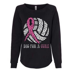 Dig For A Cure Breast Cancer Awareness Volleyball Pink Out Womens California Wash Sweatshirt