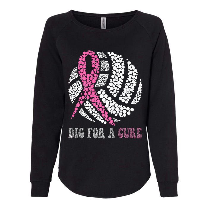 Dig For A Cure Breast Cancer Awareness Volleyball Pink Out Womens California Wash Sweatshirt