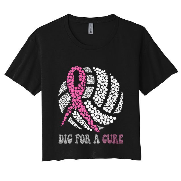 Dig For A Cure Breast Cancer Awareness Volleyball Pink Out Crop Top