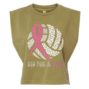 Dig For A Cure Breast Cancer Awareness Volleyball Pink Out Garment-Dyed Women's Muscle Tee