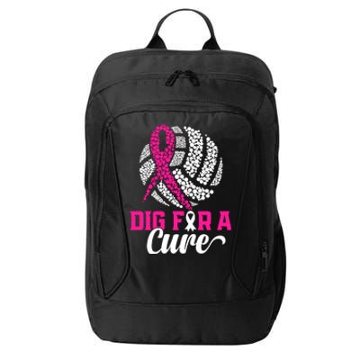 Dig For A Cure Breast Cancer Awareness Volleyball Pink Out City Backpack