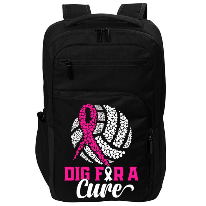 Dig For A Cure Breast Cancer Awareness Volleyball Pink Out Impact Tech Backpack